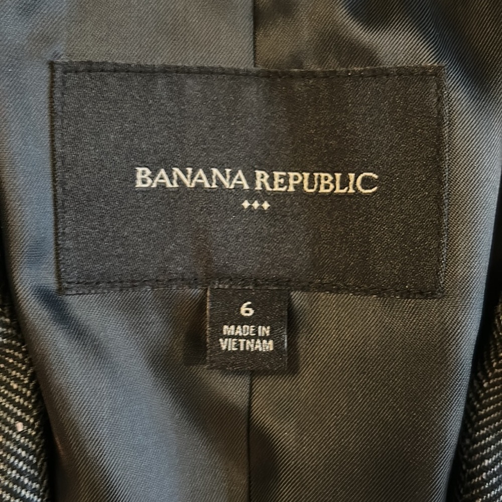 GRAY TWEED CLASSIC BLAZER BANANA REPUBLIC FACTORY SIZE 6 - Picture 3 of 4